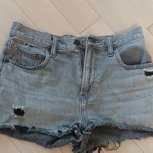 Distressed Gray Denim Shorts UNIQLO